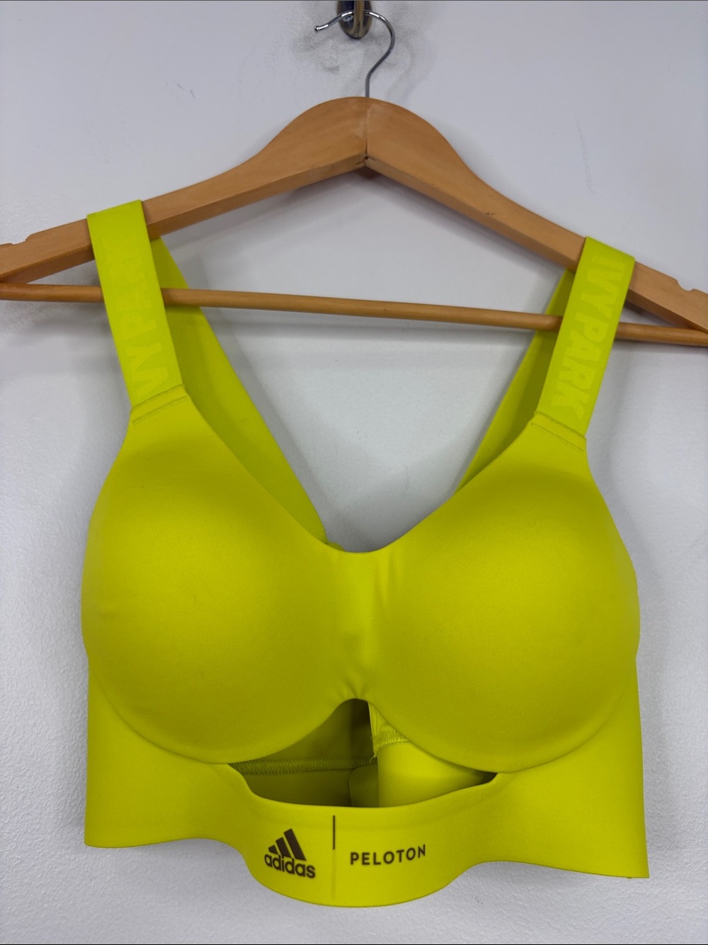 adidas IVY PARK X Peleton Sports Bra Women's Small Lime Green Yellow BR Tape
